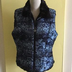 Blue floral reversible vest SZ L